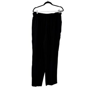 Liz Claiborne Black Elastic Waist 100% Silk Trouser Pant
